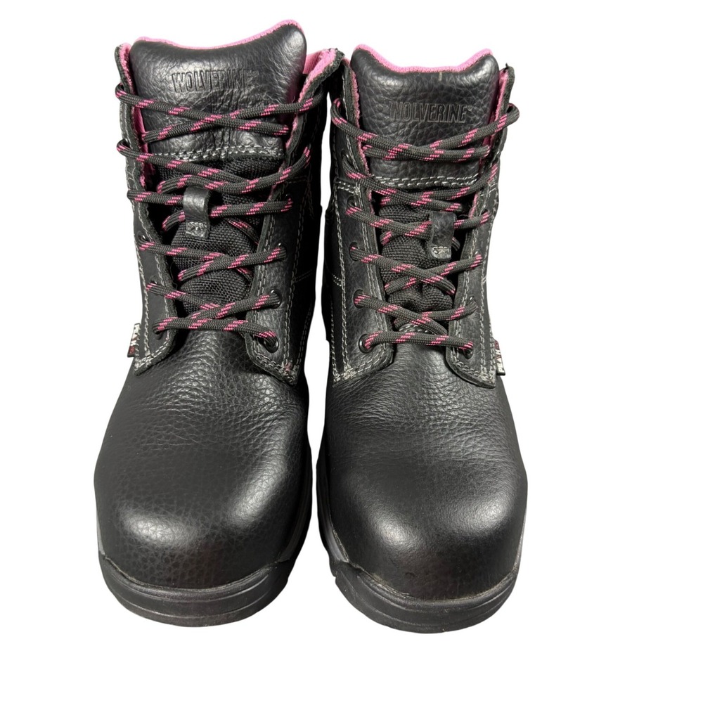 Wolverine Women's Piper Work Boots Composite Toe Peak AG7W Waterproof Black Pink